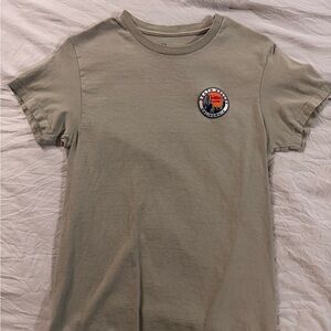 Beige T-Shirt with Colorful Patch